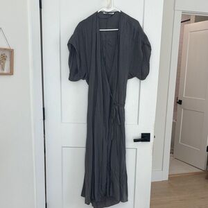 Zara Dark Gray Wrap Maxi Dress